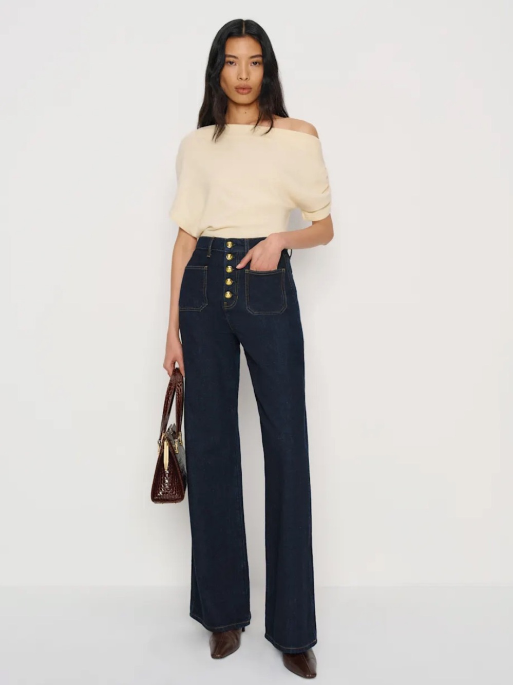 Reformation Cary High Rise Slouchy Wide Leg Jeans